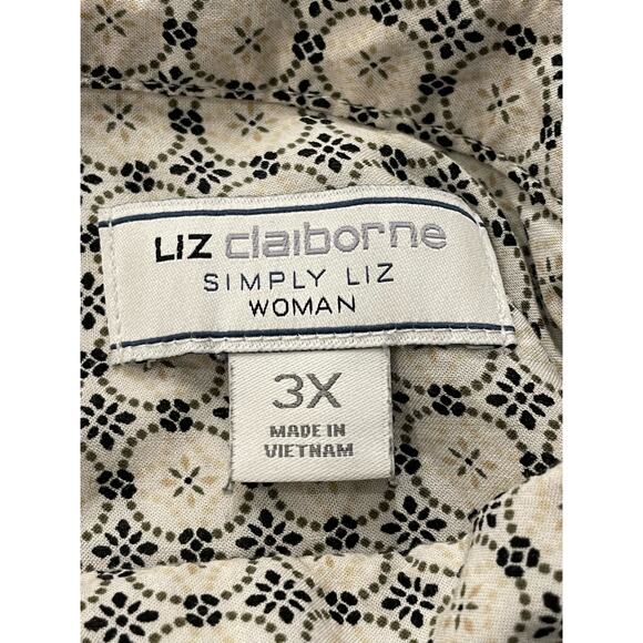 Liz Claiborne Woman patterned long sleeve blouse 3X - Picture 3 of 8